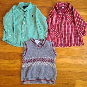 Boys long sleeve shirt and Vest.
